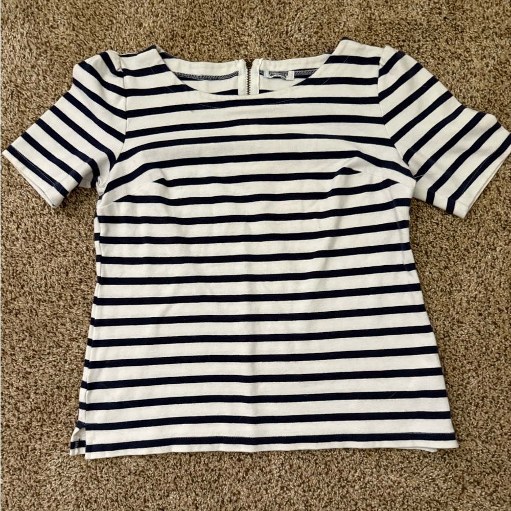 Striped Navy and White Top
